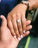 Anneaux de cluster S925 Couleur en argent Bague de diamant en forme de poire pour femmes mariée gemme de gemmes d'engagement mariage bijoux fine cadeau 2021 tendance