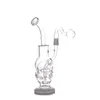 Fab Egg Recycler Bongs Turbine Perc beaker Bong Unique Oil Dab Rigs 14mm Joint Water Pipes With glass oil burner pipe 10.5inch tall