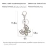 Ny Fashion Crystal Butterfly Keychain Glitter Rhinestone Metal Key Ring För Kvinnor Mode Chic Bag Hängsmycke Ryggsäck Tillbehör G1019