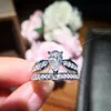 Trendy luxe bruiloft set voor vrouwen en ladys liefde bruid paren paar ring Moonso-sieraden R4900