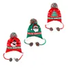 Cappellini natalizi per bambini in morbido cotone lavorato a maglia con pompon Cappelli per bambina in cotone Albero stampato Regali per cappellino neonato Babbo Natale