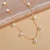 Letapi Bohemian Gold Color Kettingen voor Dames Mode Gesimuleerde Pearl Hangers Ketting Chokers Trendy Sieraden Gift