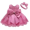 Toddler Bowknot 1 Year Birthday Baby Girls Dress for Newborn Formal Baby Clothes Wedding Party Christening Gown Princess Dresses G1129