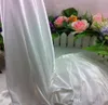 Długość 20ft White Ice Silk Table Spódnica Obrus ​​Skirting Z Top Swag Drapes Do Wedding Event Party Urodziny świąteczny Wystrój Baby Shower