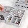 4pcs/lot Jewelry Organizer Velvet Storage Tray Display Ring Bracelet Necklace Box Showcase Drawer 210922