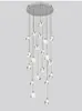 Nowoczesny LED Kwadratowy Kryształowy Kulka Żyrandol Oświetlenie Hotel Lobby Salon Wystrój Spirali Schody Żyrandole Wiszące Lampy