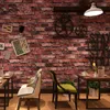 Wallpapers Chinese Style 3d Grey Red Brick Vintage Restaurant Barber Shop El Antique Wallpaper Office