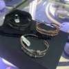 Länk, Kedja 2021 Triple Lines Cirklar Bangle med glidande hoops Zirconia Black Rose Gold 4 Färger Armband Kvinnor Smycken