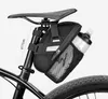 Rockbros 자전거 가방 더블 지퍼 반사 대용량 꼬리 가방 물 병 포켓 안장 패키지 자전거 액세서리