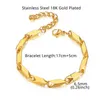 Trendy Chain Men Bracelet Punk Gold Color 3/5mm Width Irregular Geometry for Women Jewelry Braslet 2021