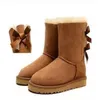 2021 nouveau style vente chaude mode ruban arc moyen tube femmes bottes de neige en peau de mouton chaud transport gratuit