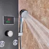 LED LICHT DOUKKRANCET badkamer waterval regen zwart douchepaneel in wanddouchesysteem met spa -massagevrayer