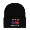 Давайте пойти Брэндон Черная вязаная шапка зимние теплые буквы напечатанные мода вязание крючком шляпы на открытом воздухе Спортивное лыжное велосипед S Унисекс шапочка череп