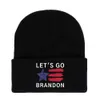 Let's Go Brandon Cappello lavorato a maglia nero Lettere calde invernali Stampato Moda Cappelli all'uncinetto Sport all'aria aperta Sci Ciclismo Berretti unisex con teschio