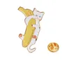 Party Foose животное мультфильм эмаль забавный ленивый кот и банановый дизайн брошь булавка кнопка отворота цветок значок для женщин, мужчины детские мода ювелирные изделия подарки