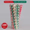 100 -stc rietjes voor drankjes kerstbar bruiloft Verjaardagsfeestje Decoratie Decorable papieren rietje drinkaccessoires