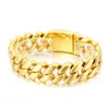 Cool Golden Stainless Steel Curb Link Chain Bracelet Bangle High Quality Hip-Hop Jewelry Hot selling voor geschenken