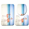 3 datorer strandskal Ocean Bath Mats Anti Slip Badrummatta Set Tapete Banheiro Washable Toalettmattor Alfombra Bano 200923