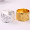 Gold Silver Round Napkin Rings Hotel Wedding Decor Zinc Alloy Napkins Buckle Festival Party Banquet Table Decoration Supplies BH5008 TYJ