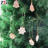 11 pz / set fai da te PVC gomma morbida Gingerbread Man ornamenti di Natale campana fiocco di neve per albero di Natale ciondolo regali per bambini decorazione Y201020