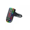 Car F7 Cargador Bluetooth Transmisor FM Kit 3.1A 1.0A Dual USB Carga rápida Puertos PD Luces de ambiente coloridas ajustables Manos libres Receptor de audio Reproductor de MP3