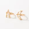 2 pièces/ensembles exquis lune anneau ensembles pour femmes breloques évider étoile géométrie alliage métal or bijoux