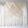 New Arrival 3m H x3m W Cream Cross Drapes Ice Silk Curtain Wedding Backdrop curtain wedding party baby shower Decorations supplies