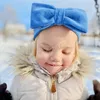 Baby Kids Bowknot Hat Мать Лук Оголовье 2 шт. / Набор Детские Головные уборы Тюрбан Сплошной цвет Бархата Шляпа Взрослый Набор для волос