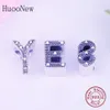 Huoonew Fit Original Charms 브레이슬릿 925 스털링 실버 알파벳 문자 A-Z 비즈 kralen 보석 제작 베를로크 Q0531