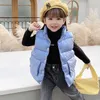 2021 Autumn&Winter Childrens Down Cotton Vest Girls Boys&Babys Printing Letters Korean Style Sleeveless Garment for Kids Clothes H0909