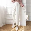 Women's Pants & Capris Velvet Thickened Corduroy Suit Winter High Waist Straight Black Casual Harem Female Spring Blazer Trousers