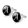 Boutons de manchette Alphabet unique AZ pour hommes, couleur argent, bouton de manchette avec lettres pour homme, chemise de monsieur, boutons de manchette de mariage, cadeaux6289758