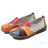 Zapatos de vestir otoño 2021 estilo étnico de gran tamaño de cuero para mujeres color a juego para el tacón plano suave soleado