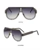 Mode Luxus Designer Übergroße Quadratische Sonnenbrille Männer Frauen Vintage Metall Großen Rahmen Halbrandlose Eine Linse Sonnenbrille UV400 10PCS fastship