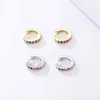 S925 Sterling Silver Single Row Color Zircon Female Simple Fashion Diamond Earrings Factory Direct s