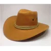 Mode outdoor mannen vrouwen westerse cowboy met koe hoofdband brede rand pop vintage jazz cap winter wollen reizen hoed