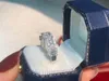 Choucong Brand Wedding Rings Ins Top Sell Luxury Jewelry 925 Sterling Silver Fill Princess Cut White Topaz CZ Diamond Gemstones Eternity Women Bridal Ring Gift
