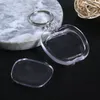 Acrílico Em Branco Chaveiros Chaveiros Rings Clear Plástico Retângulo Quadrado Inserir Foto Keyfobs Promoção Split Keyring Cadeia Acessórios DIY Picture Frames Presentes