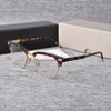 2021 New York Brand Designer Half Frame Glass för män Kvinnor Square Semi Rimless Eyeglasses Optical Recept Eyewear 7118532319