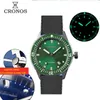 Montres-bracelets Cronos Sea Diver Watch Sapphire inoxydable NH35 Mouvement automatique Lunette en céramique 200m Résistant à l'eau Lume 258k
