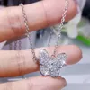 Urocze kobiety Biżuteria Zestaw Wysokiej Jakości White Gold Plated CZ Motyl Kolczyki Naszyjnik Zestaw Dla Dziewczyn Kobiet Ładny prezent