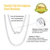 Chains Unique 3mm Flexible Flat Chain Herringbone Blade Necklace For Women Men 925 Silver Neck Jewelry