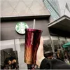 2021 Son Starbucks Paslanmaz Çelik 16oz Saman Bardaklar 20 Stilleri Bardak Buz Küp Degrade Kupası Araba Kupa Ücretsiz Kargo Destek Özel Logo