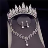 Ohrringe Halskette Vintage Kristall Braut Schmuck Sets Mode Tiaras Crown Choker Frauen Hochzeitskleid Braut Set