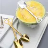 Kaffe Spoon Bestick Set 304 Rostfritt Stål Retro Iron Shovel Ice Cream Scoop Creative Spoons Te-Sked Fashion Porslin Wht0228