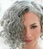 Kinky Curly Transparent Lace Front Frontal Grey Short Bob Wigs for Black Women Human Hair Pre Plucked Colored Melted Hairline Natural Hairs Wig