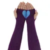 heart fingerless gloves