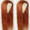 26Inch 180% Density Glueless Body Wave Orange Ginger 13x4Lace Frontal Synthetic Hair Wig For Women Preplucked Heat Resistantfactory direct