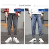 Tfetters jeans homens estilo de rua coreano caindo perna larga solta meados de calças retas tendência marca Mens 211108