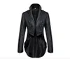 casaco de trincheira de terno preto